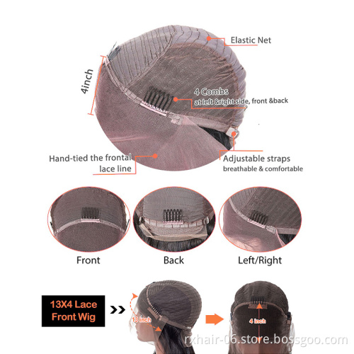 UBOSS Indian Deep Wave Swiss Lace Frontal Wig 10-30 Inch Glueless Lace Front Wigs Natural Black Alimice Wigs For Black Women